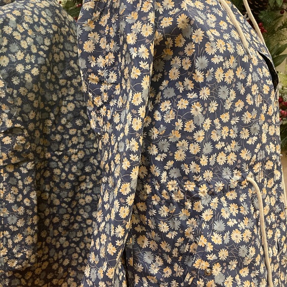 Ruffle-Neck Anorak Raincoat in French Floral - french floral blue moon